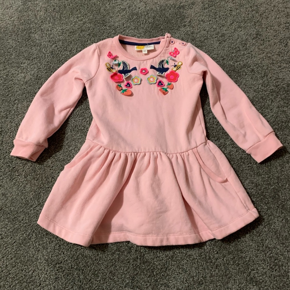 Mini Boden sweatshirt dress 3-4 years flowers